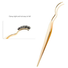 Load image into Gallery viewer, Stainless Steel Widened Curved False Eyelash Tweezer Portable Convenient False Eyelash Auxiliary Clip Beauty Makeup Tool
