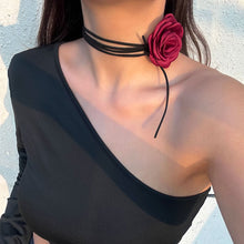 Load image into Gallery viewer, Personalized Handmade Rose Necklace Long DIY Rose Flower Choker Large Flower Women Elegant Female Neckchain Jewelry
