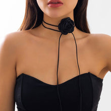 Load image into Gallery viewer, Personalized Handmade Rose Necklace Long DIY Rose Flower Choker Large Flower Women Elegant Female Neckchain Jewelry
