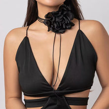 Load image into Gallery viewer, Fashion Rose Necklace Long DIY Camellia Flower Fleece Choker Large Flower Women Elegant Women Neckchain Jewelry
