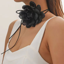 Load image into Gallery viewer, Fashion Rose Necklace Long DIY Camellia Flower Fleece Choker Large Flower Women Elegant Women Neckchain Jewelry
