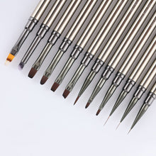 Load image into Gallery viewer, DIY Soft Metal Rod Nail Art Brush Painting Brush Flower Design Acrylic Line Drawing Pen Nail Gel Brush Manicure Tool
