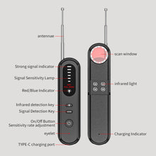 Load image into Gallery viewer, T01 Wireless Detector Anti-Candid Surveillance Camera Infrared Scanner Wireless Gps Positioning Signal Detector
