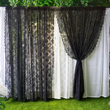 Load image into Gallery viewer, Floral Black White Lace Window Curtain Door Curtain Living Room Bedroom Drapes Sperate Curtains Home Decor Organza
