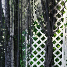 Load image into Gallery viewer, Floral Black White Lace Window Curtain Door Curtain Living Room Bedroom Drapes Sperate Curtains Home Decor Organza
