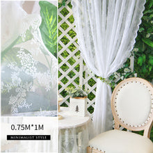 Load image into Gallery viewer, Floral Black White Lace Window Curtain Door Curtain Living Room Bedroom Drapes Sperate Curtains Home Decor Organza
