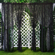 Load image into Gallery viewer, Floral Black White Lace Window Curtain Door Curtain Living Room Bedroom Drapes Sperate Curtains Home Decor Organza
