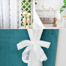 Load image into Gallery viewer, Floral Black White Lace Window Curtain Door Curtain Living Room Bedroom Drapes Sperate Curtains Home Decor Organza
