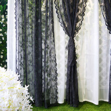 Load image into Gallery viewer, Floral Black White Lace Window Curtain Door Curtain Living Room Bedroom Drapes Sperate Curtains Home Decor Organza
