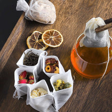 Load image into Gallery viewer, 100pcs Disposable Tea Bags with String Heal Seal Non-woven Fabric Tea Filter Bag for Herb Loose Tea Teaware Spice Filter Bag
