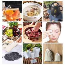 Load image into Gallery viewer, 100pcs Disposable Tea Bags with String Heal Seal Non-woven Fabric Tea Filter Bag for Herb Loose Tea Teaware Spice Filter Bag
