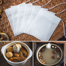 Load image into Gallery viewer, 100pcs Disposable Tea Bags with String Heal Seal Non-woven Fabric Tea Filter Bag for Herb Loose Tea Teaware Spice Filter Bag
