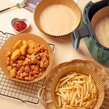 Load image into Gallery viewer, 50/100pcs 16cm Air Fryer Disposable Round Baking Papers Air Fryer Liners Non-Stick Steamer Oil Paper Liners Kitchen Accessories
