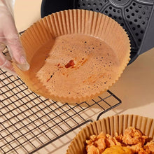 Load image into Gallery viewer, 50/100pcs 16cm Air Fryer Disposable Round Baking Papers Air Fryer Liners Non-Stick Steamer Oil Paper Liners Kitchen Accessories
