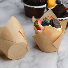Load image into Gallery viewer, 50Pcs/Set Newspaper Style Muffin Cupcake Liner Paper Cups Caissettes Tulip Baking Cup Cake Wrapper Wedding Birthday Party Decor
