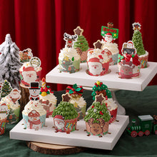 Load image into Gallery viewer, 50Pcs/Set Christmas Muffin Cupcake Liner Paper Cups Baking Cup Cake Wrapper Cake Toppers Decoration Christmas New Year Party Decor

