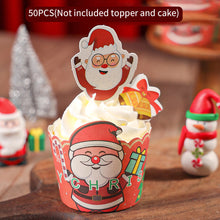Load image into Gallery viewer, 50Pcs/Set Christmas Muffin Cupcake Liner Paper Cups Baking Cup Cake Wrapper Cake Toppers Decoration Christmas New Year Party Decor
