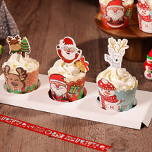 Load image into Gallery viewer, 50Pcs/Set Christmas Muffin Cupcake Liner Paper Cups Baking Cup Cake Wrapper Cake Toppers Decoration Christmas New Year Party Decor
