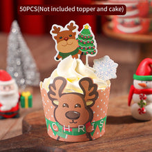 Load image into Gallery viewer, 50Pcs/Set Christmas Muffin Cupcake Liner Paper Cups Baking Cup Cake Wrapper Cake Toppers Decoration Christmas New Year Party Decor
