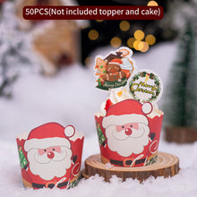 Load image into Gallery viewer, 50Pcs/Set Christmas Muffin Cupcake Liner Paper Cups Baking Cup Cake Wrapper Cake Toppers Decoration Christmas New Year Party Decor

