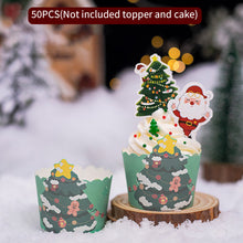 Load image into Gallery viewer, 50Pcs/Set Christmas Muffin Cupcake Liner Paper Cups Baking Cup Cake Wrapper Cake Toppers Decoration Christmas New Year Party Decor
