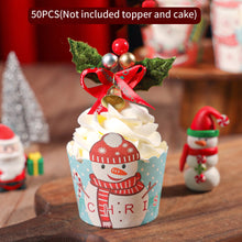 Load image into Gallery viewer, 50Pcs/Set Christmas Muffin Cupcake Liner Paper Cups Baking Cup Cake Wrapper Cake Toppers Decoration Christmas New Year Party Decor
