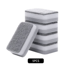 Load image into Gallery viewer, 5/10Pcs Double-sided Dishwashing Cleaning Sponge Kitchen Nano Emery Clean Rub Pot Rust Focal Stains Sponge Removing Kit
