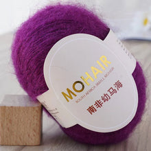 Load image into Gallery viewer, 25g/Roll Mohair Yarn Extra Soft Warm Baby Wool Crochet Yarn for Hand Knitting Sweater Shawl Scarf DIY Material Supplies
