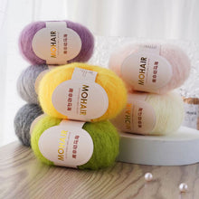 Load image into Gallery viewer, 25g/Roll Mohair Yarn Extra Soft Warm Baby Wool Crochet Yarn for Hand Knitting Sweater Shawl Scarf DIY Material Supplies
