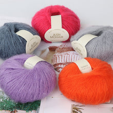 Load image into Gallery viewer, 25g/Roll Mohair Yarn Extra Soft Warm Baby Wool Crochet Yarn for Hand Knitting Sweater Shawl Scarf DIY Material Supplies

