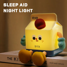 Load image into Gallery viewer, Cartoon Milk Box Silicone LED Night Light Pat Sensor Rechargeable Lamp Kids Bedroom Decor Night Lamp Birthday Valentine's Day Gifts
