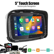 Load image into Gallery viewer, 5Inch Motorcycle Portable GPS Navigation Built-in Carplay/Android Auto Display Wireless GPS Screen Apple Waterproof IPX7
