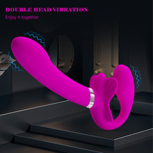 Load image into Gallery viewer, Strapless Strap-on Dildo Vibrators for Women Double-heads Vibrating Penis Lesbian Erotic Toys for Adult Sex Toys for Couples
