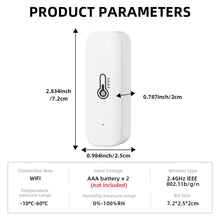 Load image into Gallery viewer, WIFI Smart Temperature And Humidity Sensor Indoor Environment Detector Battery Powered App Monitoring For Alexa Google Home Voice
