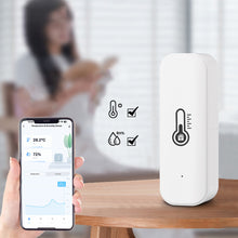 Load image into Gallery viewer, WIFI Smart Temperature And Humidity Sensor Indoor Environment Detector Battery Powered App Monitoring For Alexa Google Home Voice
