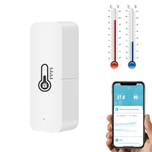 Load image into Gallery viewer, WIFI Smart Temperature And Humidity Sensor Indoor Environment Detector Battery Powered App Monitoring For Alexa Google Home Voice
