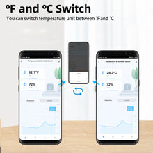 Load image into Gallery viewer, WIFI Smart Temperature And Humidity Sensor Indoor Environment Detector Battery Powered App Monitoring For Alexa Google Home Voice
