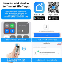 Load image into Gallery viewer, WIFI Smart Temperature And Humidity Sensor Indoor Environment Detector Battery Powered App Monitoring For Alexa Google Home Voice
