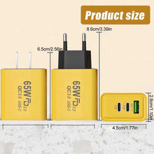 Load image into Gallery viewer, PD 65W Smart Phone Fast Charger Dual Type-C+ Single USB Interface EU&amp;US Standard Adapters
