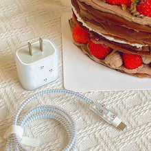 Load image into Gallery viewer, 1 Set Apple 18/20W Fast Charger Data Cable Protective Case With Heart Smiley Face Butterfly Flower Pattern TPU Protective Case For Apple 12 13 11 Promax 14 Plus
