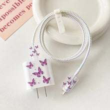 Load image into Gallery viewer, 1 Set Apple 18/20W Fast Charger Data Cable Protective Case With Heart Smiley Face Butterfly Flower Pattern TPU Protective Case For Apple 12 13 11 Promax 14 Plus
