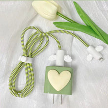 Load image into Gallery viewer, Charger Protection 4-Piece Set Love Angel Wing Pattern Data Cable Soft Silicone Cover For Apple 18W/20W/30W Original Charging Head And Data Cable
