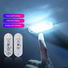 Load image into Gallery viewer, USB 6LED Colorful Car Touch Roof Ceiling Lights Indoor Interior Atmosphere Lighting Lamp Night Light Hand Reading Light Lamp
