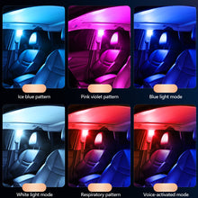 Load image into Gallery viewer, USB 6LED Colorful Car Touch Roof Ceiling Lights Indoor Interior Atmosphere Lighting Lamp Night Light Hand Reading Light Lamp
