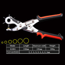 Load image into Gallery viewer, 1Pc Punching Pliers High Carbon Steel Anti Slip Handle Leather Punch Labor-Saving Multifunctional Hand Tools
