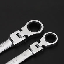 Load image into Gallery viewer, 1Pcs Flexible Pivoting Head Ratchet Wrench Spanner Garage Metric hand Tool 6mm-19mm For Auto and Home Repair
