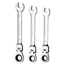 Load image into Gallery viewer, 1Pcs Flexible Pivoting Head Ratchet Wrench Spanner Garage Metric hand Tool 6mm-19mm For Auto and Home Repair

