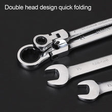 Load image into Gallery viewer, 1Pcs Flexible Pivoting Head Ratchet Wrench Spanner Garage Metric hand Tool 6mm-19mm For Auto and Home Repair
