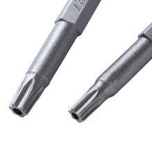Load image into Gallery viewer, 12pcs 50mm 1/4" Hex Shank Hole Security Torx Bits Magnetic Screwdriver Set Drill Bit Screw Driver Bits Hex Torx Flat Head Hand Tools
