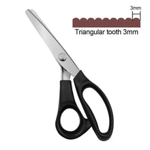 Load image into Gallery viewer, 1Pc Professional Sawtooth Tailor's Scissors Shears Zig Zag Cut Sewing Scissors Dressmaking Tailor Shears Black Scissors
